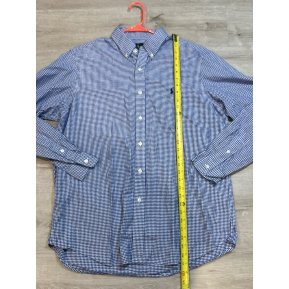 Ralph Lauren Button Down Shirt‎ Mens XL  Check Blue White
